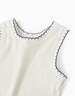 Débardeur côtelé pour fille, blanc – Image 3