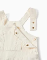 Salopette sergée fille, beige – Image 3