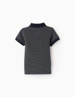 Polo à pois pour bébé garçon, bleu foncé/blanc – Image 2