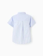 Chemise rayée à manches courtes pour bébé garçon, bleu/blanc – Image 2