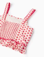 Haut à bretelles à pois pour fille, blanc/rouge – Image 3