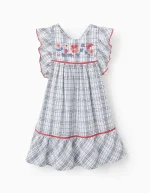 Robe à Carreaux avec Broderie et Volants Fille 'You&Me', Multicolore