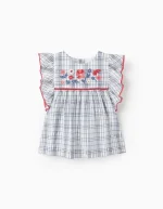 Blouse à Carreaux avec Broderie Fille 'You&Me', Multicolore