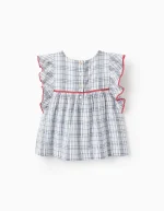 Blouse à Carreaux avec Broderie Fille 'You&Me', Multicolore – Image 3