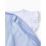 Pyjama en Coton avec Cape en Tulle Fille 'Elsa', Bleu/Blanc – Image 3