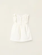 Chemisier à broderie anglaise et volants pour bébé fille, blanc – Image 2