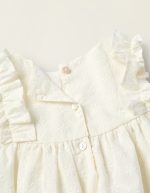 Chemisier à broderie anglaise et volants pour bébé fille, blanc – Image 3