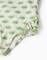 Maillot de bain à motif et volants fille, beige/vert – Image 3