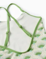 Maillot de bain à motif et volants fille, beige/vert – Image 4