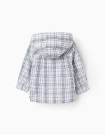 Chemise à capuche à carreaux bébé garçon 'You & Me', blanc/bleu – Image 2