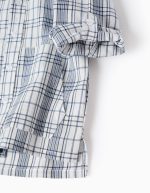 Chemise à capuche à carreaux bébé garçon 'You & Me', blanc/bleu – Image 3