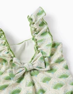 Maillot de bain à motif et volants bébé fille, beige/vert – Image 4