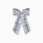 Barrette à cheveux avec nœud et carreaux pour bébés et filles, blanc/bleu