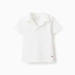 T-shirt en coton piqué pour bébé garçon, blanc