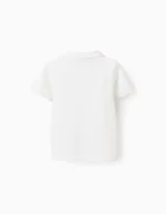 T-shirt en coton piqué pour bébé garçon, blanc – Image 2