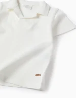 T-shirt en coton piqué pour bébé garçon, blanc – Image 3
