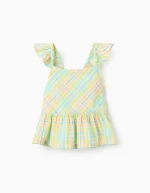 Haut à carreaux en coton pour fille « B&S », multicolore