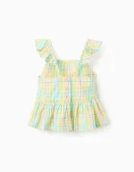 Haut à carreaux en coton pour fille « B&S », multicolore – Image 2