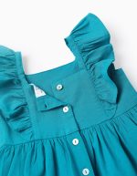 Robe + Bloomer avec Broderie Anglaise Bébé Fille 'B&S', Turquoise – Image 3