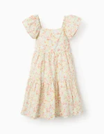 Robe en coton fleurie pour fille, multicolore