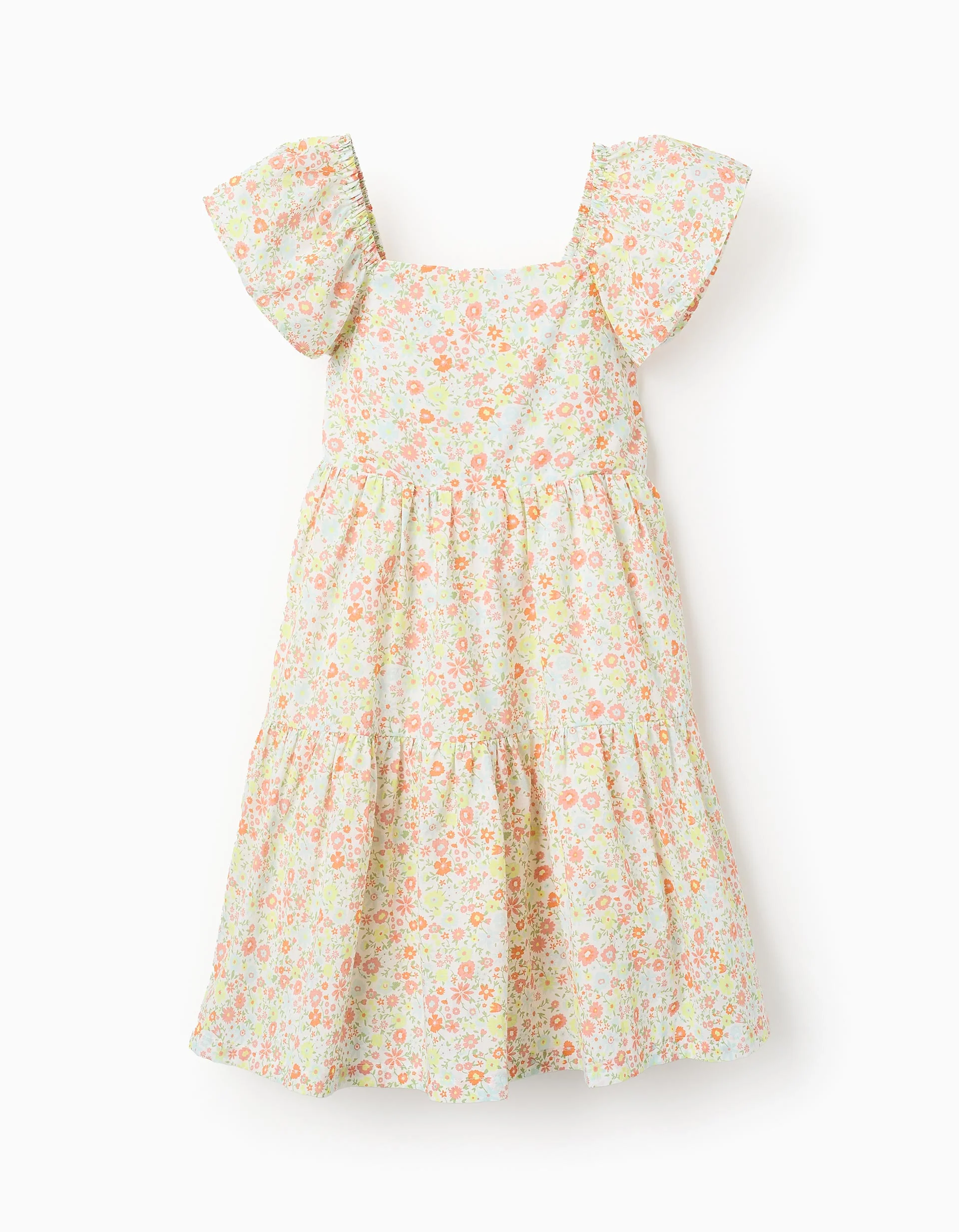 31073399037-0 Robe en coton fleurie pour fille, multicolore – Image 1