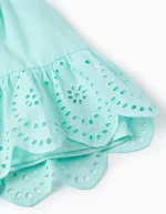 Robe en coton avec broderie anglaise pour bébé fille, bleu clair – Image 4