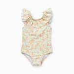 Maillot de bain fleuri à volants pour bébé fille, multicolore
