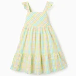 Robe à carreaux et volants pour fille « B&S », multicolore
