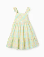 Robe à carreaux et volants pour fille « B&S », multicolore