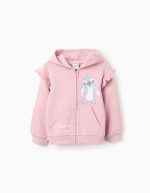 Veste à capuche en coton à volants pour fille « Stitch », rose