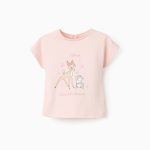 T-shirt en coton pour bébé fille « Bambi et Panpan », rose