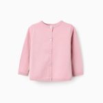 Cardigan en tricot à col rond pour bébé fille, rose
