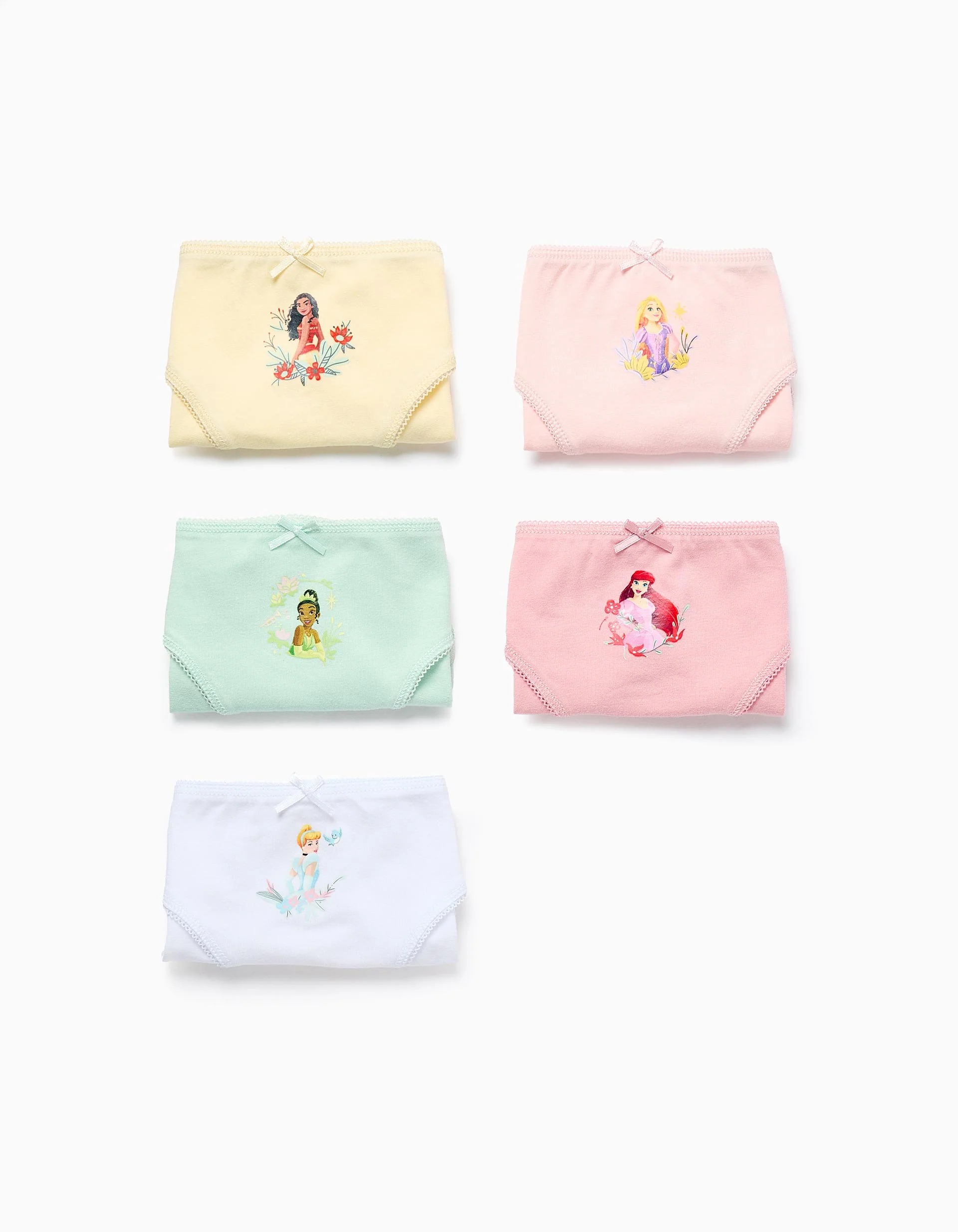 1609202568c9348c577bc.jpeg Lot de 5 culottes pour nouveau-né fille « Princesses Disney », multicolore – Image 1