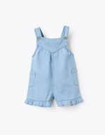 Combinaison en jean à volants pour nouveau-né, bleu