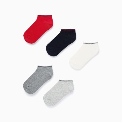 Lot de 5 paires de chaussettes montantes à rayures pour garçon, multicolores