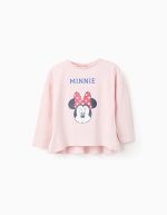 T-shirt manches longues en coton pour bébé fille « Minnie », rose