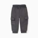 Pantalon de jogging avec poches cargo pour bébé garçon, gris