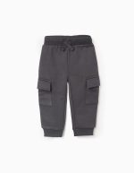 Pantalon de jogging avec poches cargo pour bébé garçon, gris
