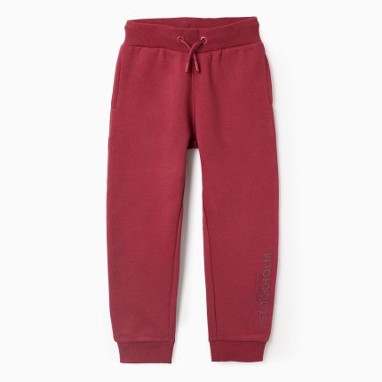 Jogging brossé pour garçon « Stockholm », rouge foncé
