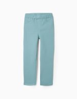 Jeggings brossés à taille ajustable pour fille, vert aqua