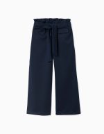 PANTALON EN MAILLE À CARREAUX, BLEU FONCÉ, SMS
