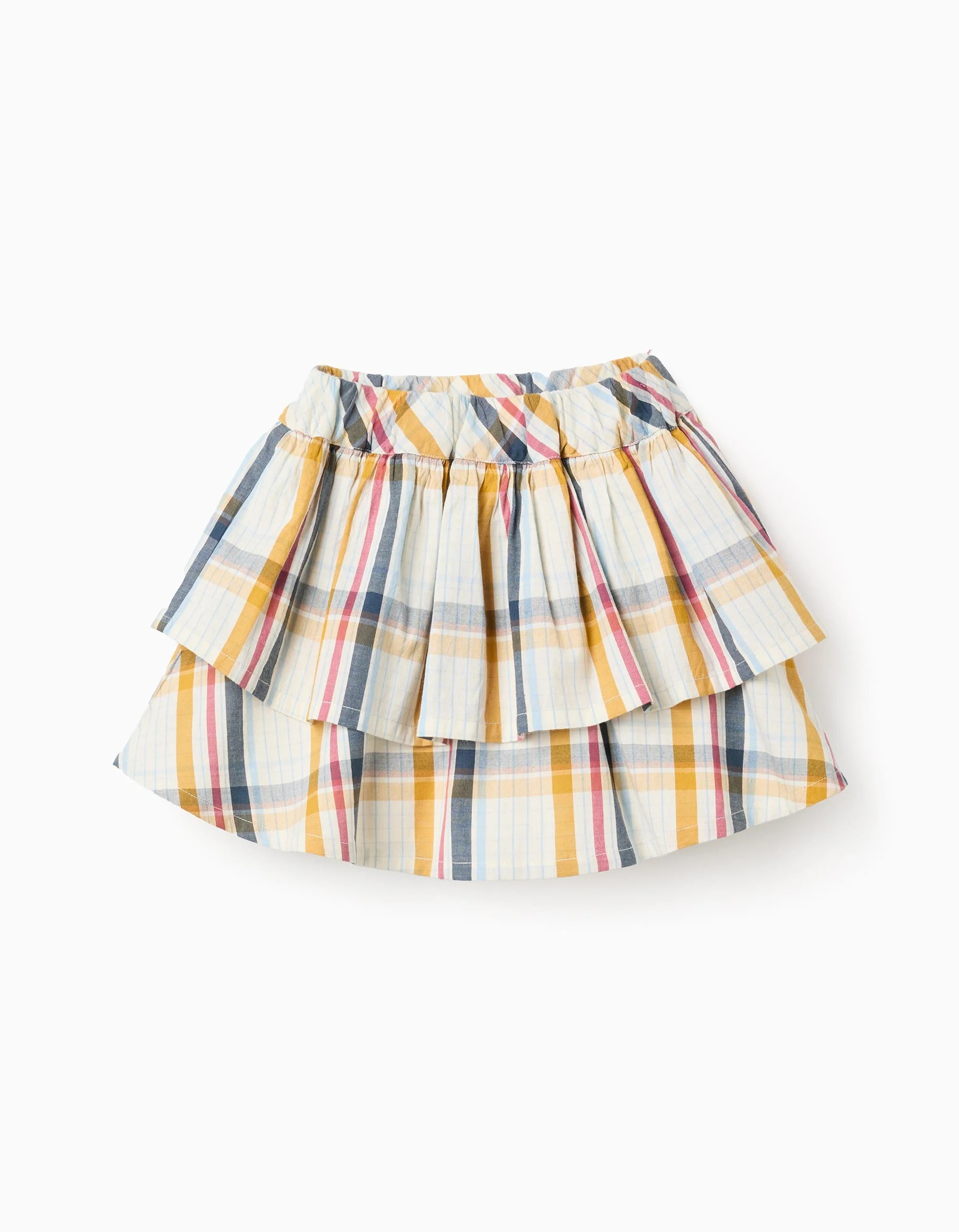 1609202568c937292a863.jpeg Jupe à carreaux et volants en coton pour fille « B&S », multicolore – Image 1