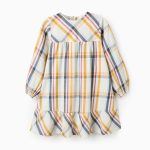 Robe à carreaux en coton pour fille « B&S », multicolore
