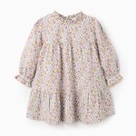 Robe fleurie en coton pour bébé fille, multicolore
