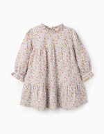 Robe fleurie en coton pour bébé fille, multicolore