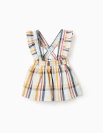 Robe chasuble en coton à carreaux pour bébé fille « B&S », multicolore