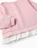 Sweat-shirt en coton à volants en mousseline pour bébé fille, rose – Image 3