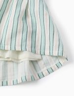 Robe en coton rayée pour fille « B&S », vert/blanc/orange – Image 5
