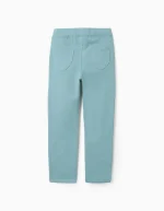 Jeggings brossés à taille ajustable pour fille, vert aqua – Image 2