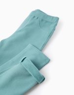 Jeggings brossés à taille ajustable pour fille, vert aqua – Image 4